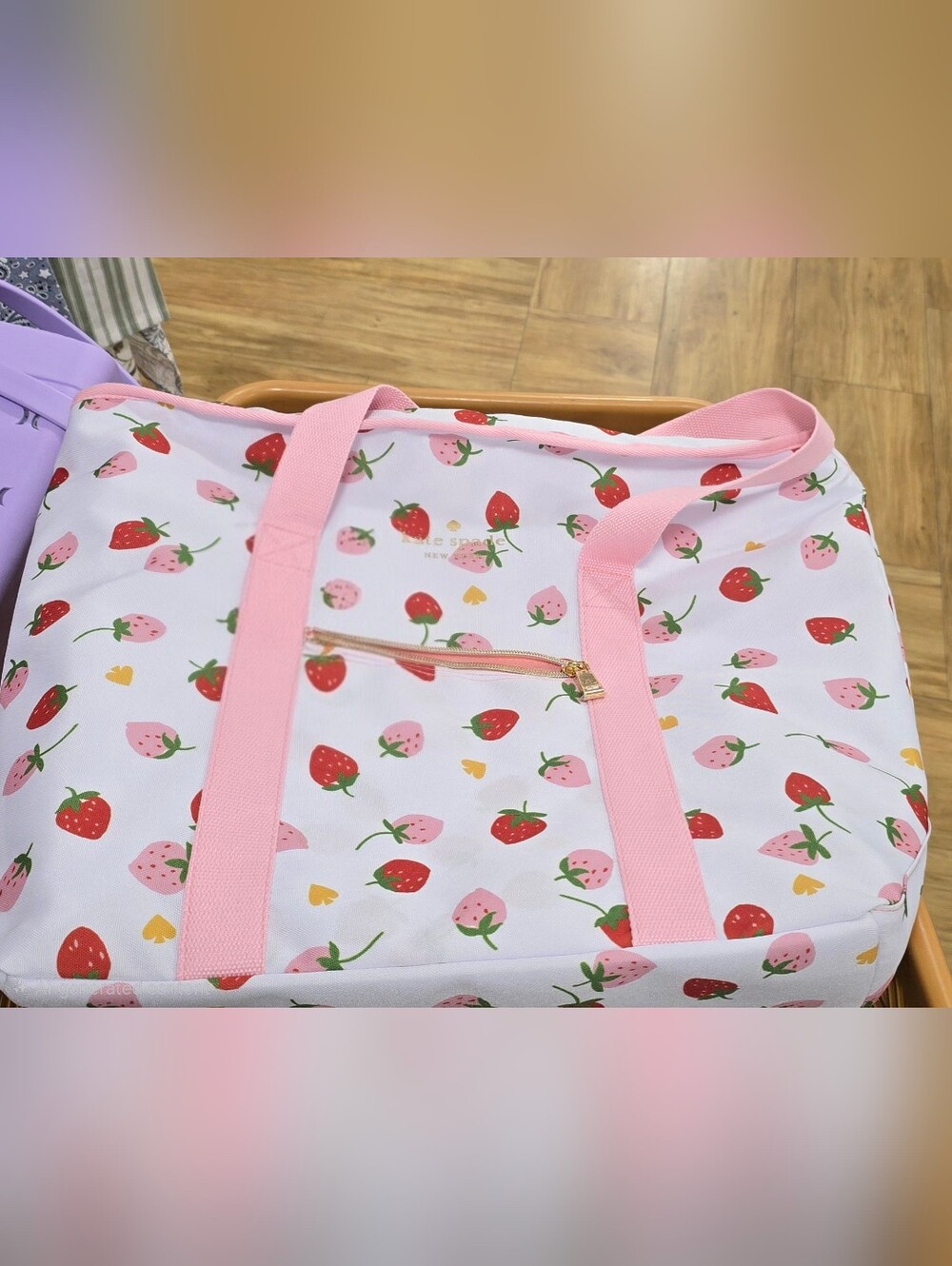 Kate Spade Strawberry Print Cooler Tote - Pink & Red